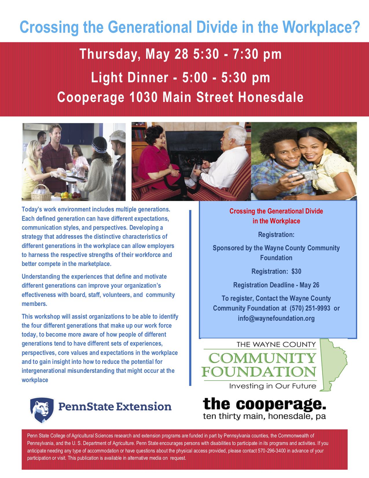 Working with generations flyer - Wayne Foundation